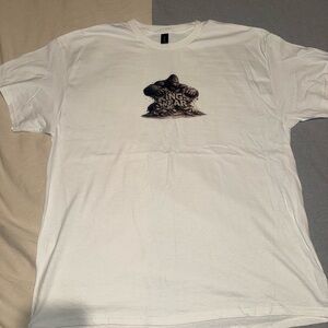 White Graphic Tee with Gorilla Pile Logo